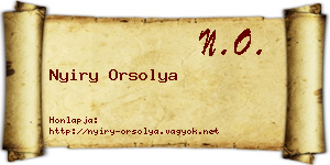 Nyiry Orsolya névjegykártya